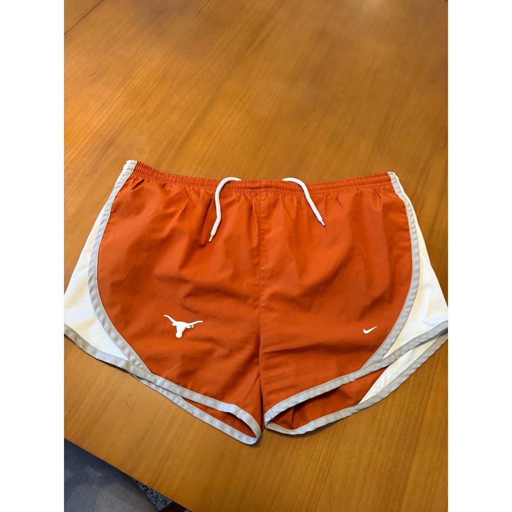 Nike Team NCAA Texas Longhorns Running Shorts Orange White Size L‎
